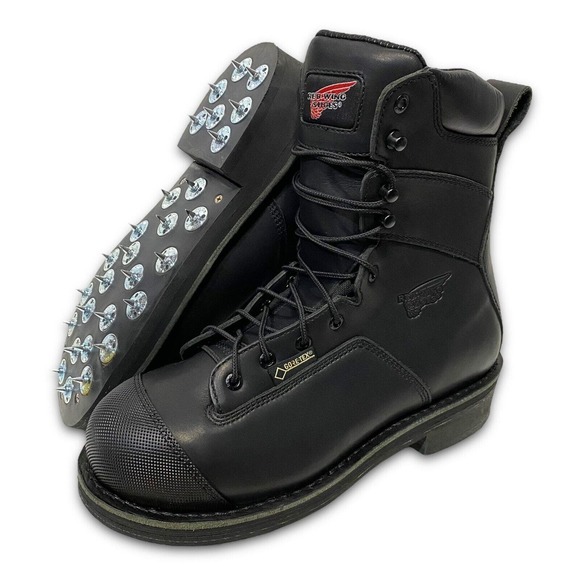 Red Wing Mens GoreTex Steel Toe Spiked Calk Logger Boots Size 8 EE Work New Rare main image 12